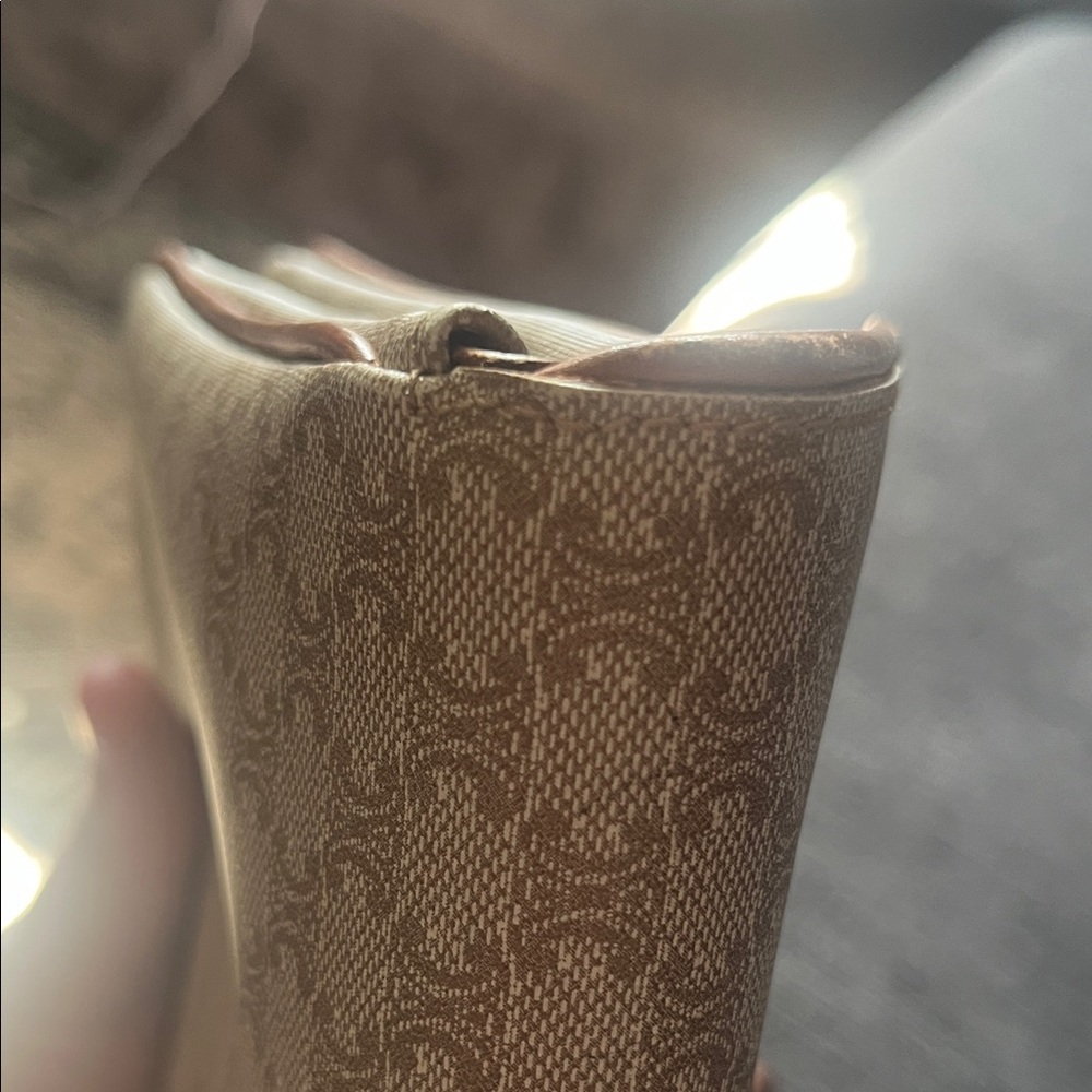 Celine Paris Beige and Caramel Clutch with Pearl Strap - Picture 8 of 11